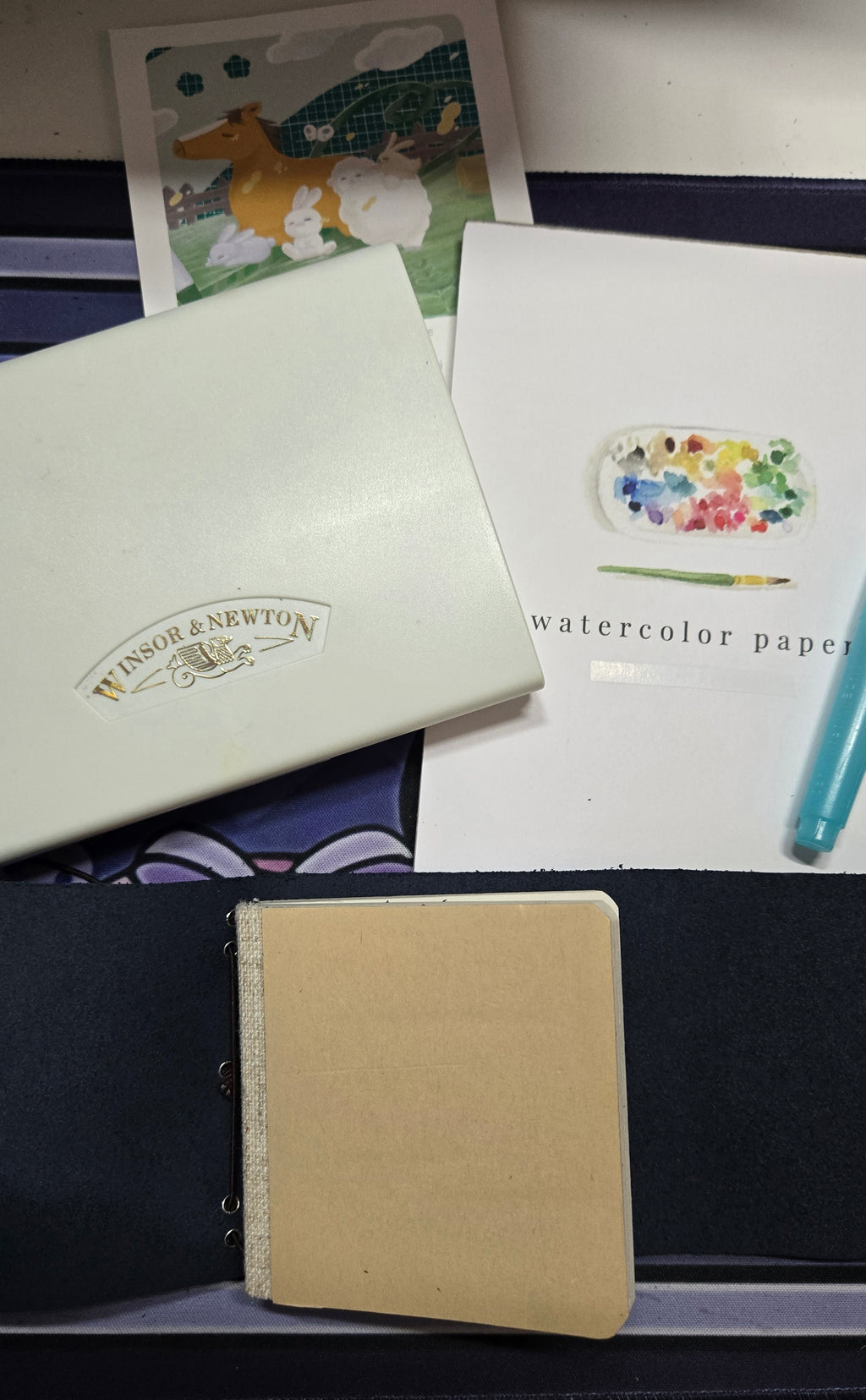 Mini Leather Watercolor Journal | 3x3 Travel Sketchbook | Pocket Artist Journal | Handmade Leather Notebook