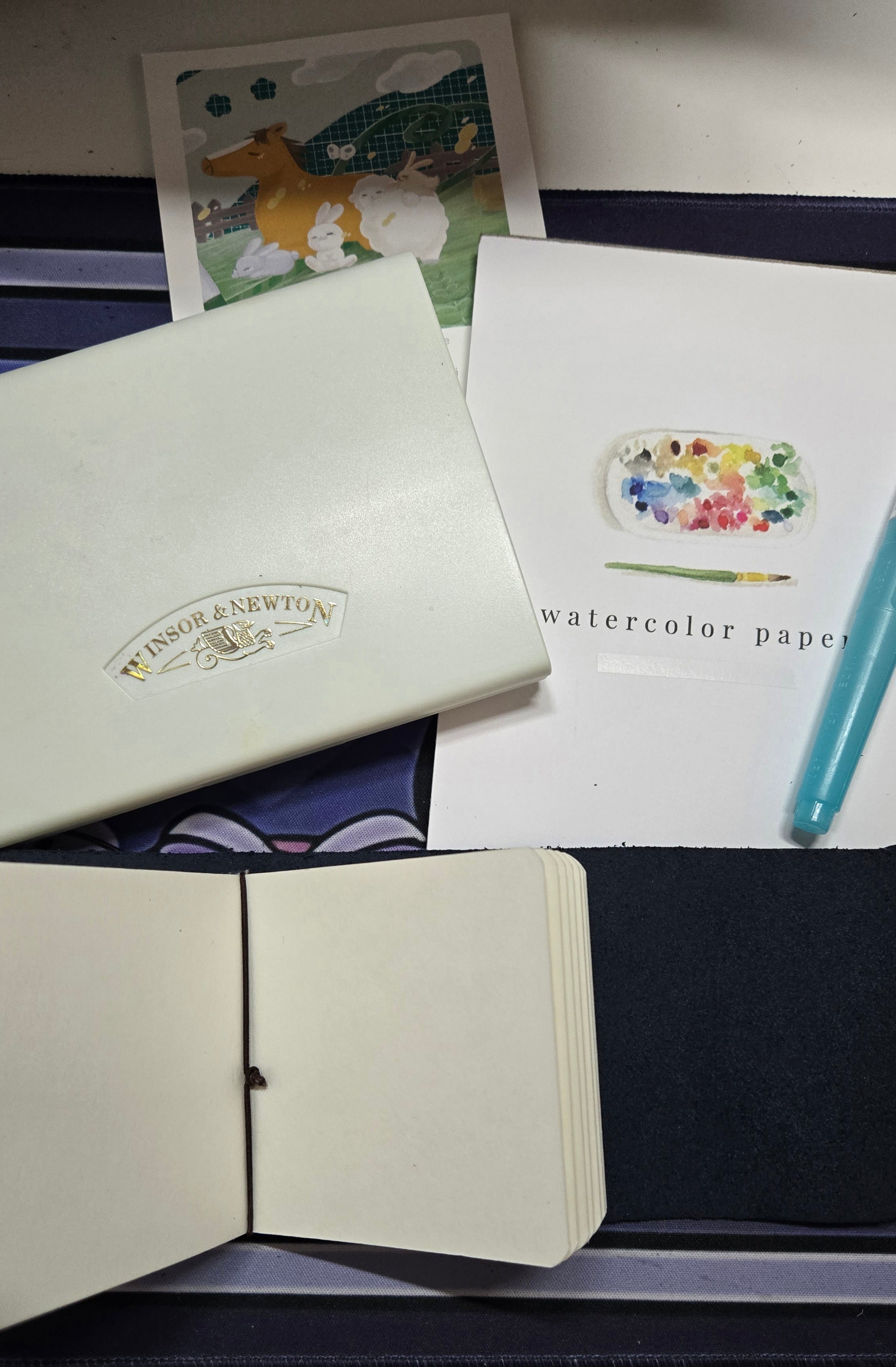 Mini Leather Watercolor Journal | 3x3 Travel Sketchbook | Pocket Artist Journal | Handmade Leather Notebook